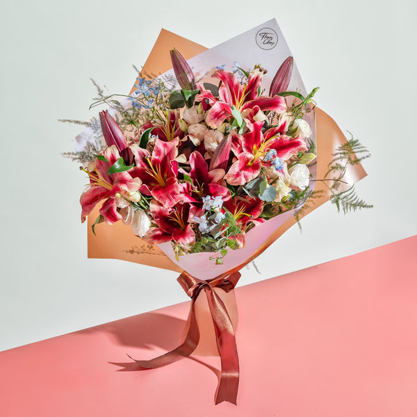 Burgundy Lilies Bouquet