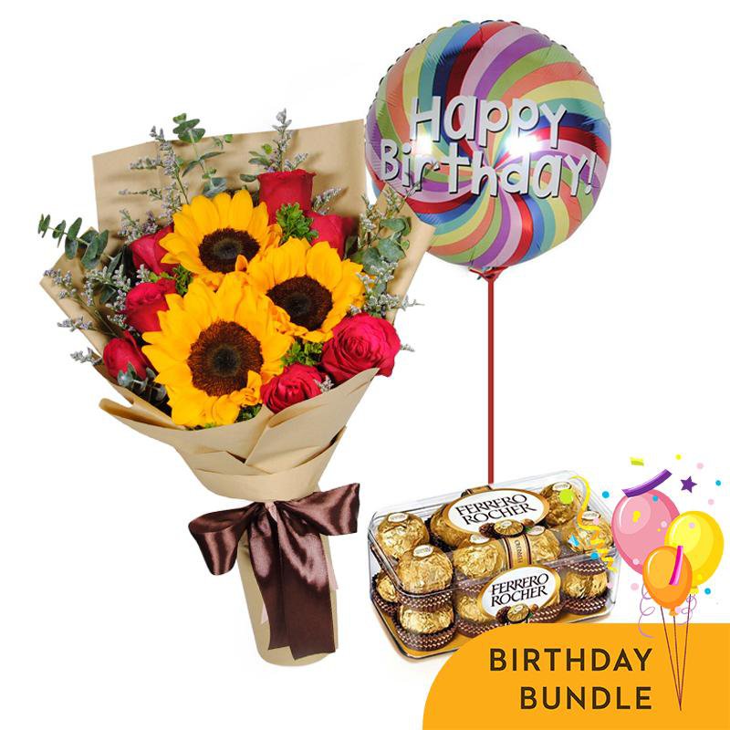 Sunset roses Birthday Bundle